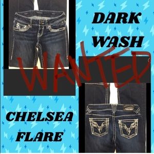 WANTED - Vigoss Dark Wash Chelsea Flare Jeans